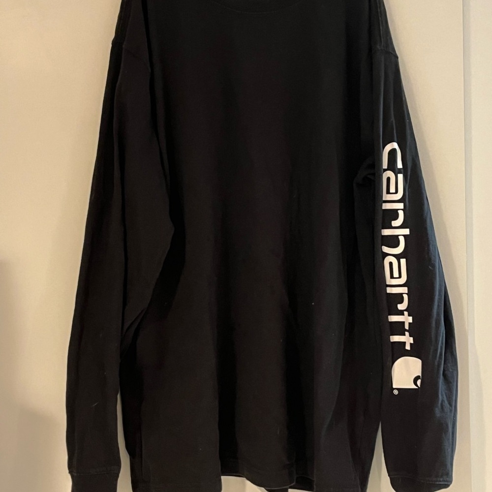 Carhartt Men's Black Long Sleeve Tee with Logo